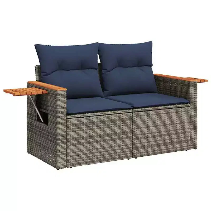 vidaXL Set Divani da Giardino 8 pz con Cuscini Nero Polyrattan (solo per USA)