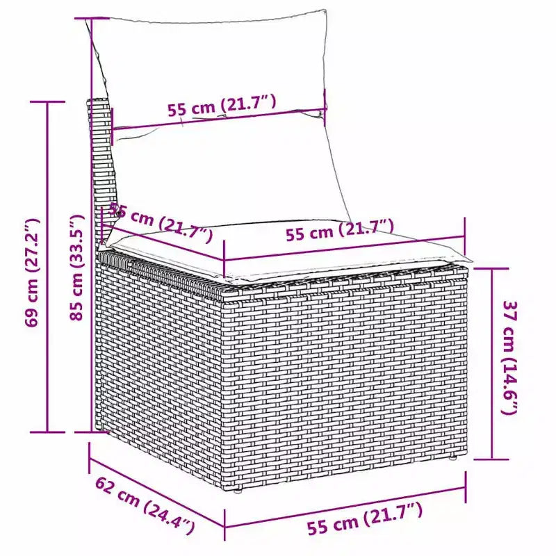 vidaXL Set Divani da Giardino 8 pz con Cuscini Nero Polyrattan (solo per USA)