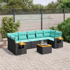 vidaXL Set Divani da Giardino 8 pz con Cuscini Nero Polyrattan (solo per USA)