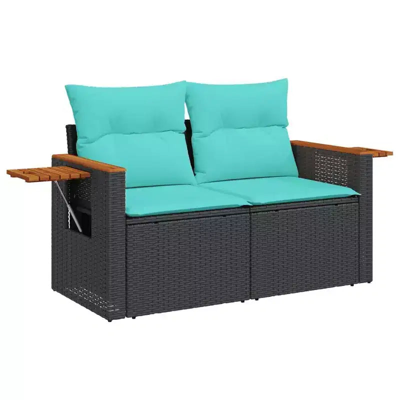 vidaXL Set Divani da Giardino 8 pz con Cuscini Nero Polyrattan (solo per USA)