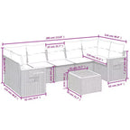 vidaXL Set Divani da Giardino 8 pz con Cuscini Nero Polyrattan (solo per USA)