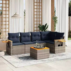 vidaXL 6 Piece Patio Sofa Set with Cushions Black Poly Rattan (US only)