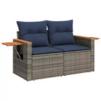 vidaXL 6 Piece Patio Sofa Set with Cushions Black Poly Rattan (US only)