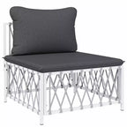vidaXL 11 Piece Patio Furniture Set Garden Sectional Sofa with Cushions Steel
