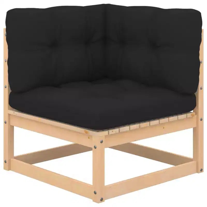vidaXL Set Salotto da Esterno 4 pz con Cuscini Legno Pino Massello - Naturale Sì