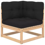 vidaXL Set Salotto da Esterno 4 pz con Cuscini Legno Pino Massello - Naturale Sì