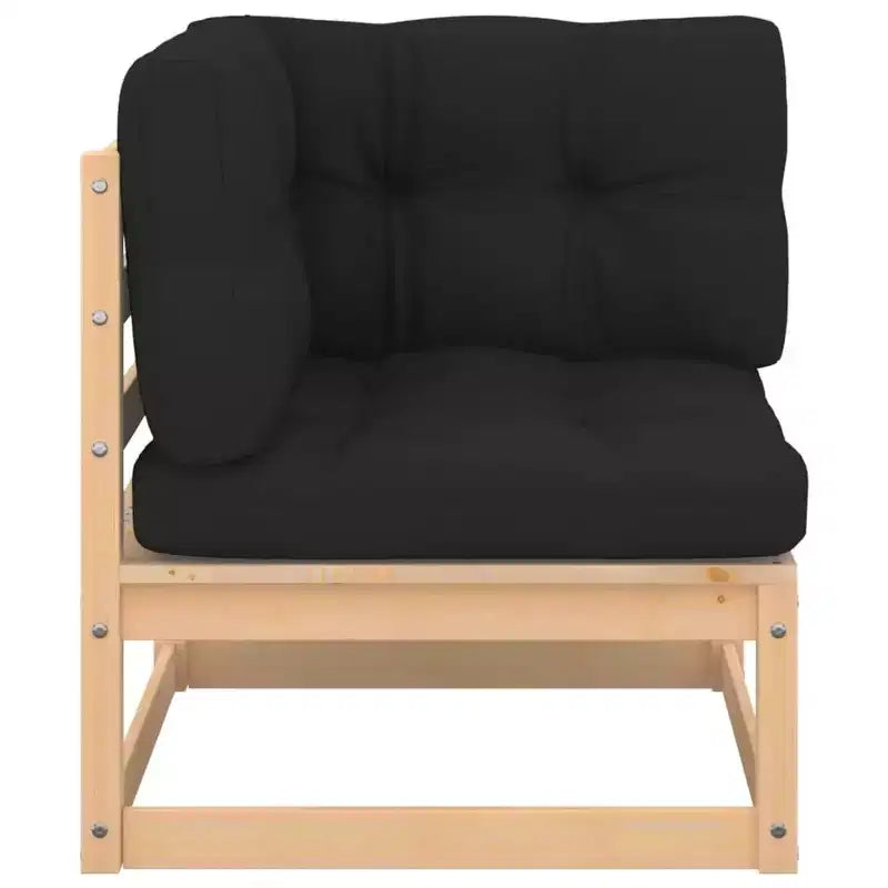 vidaXL Set Salotto da Esterno 4 pz con Cuscini Legno Pino Massello - Naturale Sì