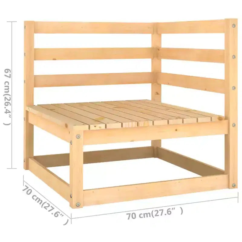 vidaXL Set Salotto da Esterno 4 pz con Cuscini Legno Pino Massello - Naturale Sì