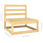 vidaXL Set Salotto da Esterno 4 pz con Cuscini Legno Pino Massello - Naturale Sì