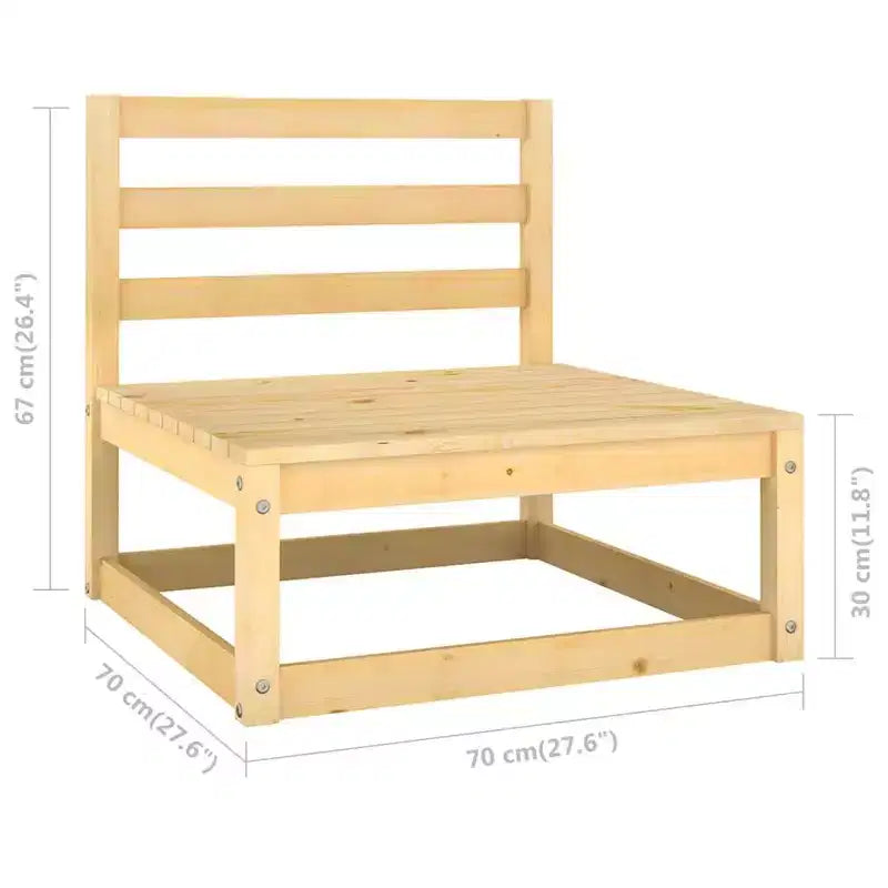 vidaXL Set Salotto da Esterno 4 pz con Cuscini Legno Pino Massello - Naturale Sì