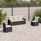 vidaXL Set Divani da Giardino 6 pz con Cuscini Beige in Polyrattan