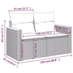 vidaXL Set Divani da Giardino 6 pz con Cuscini Beige in Polyrattan