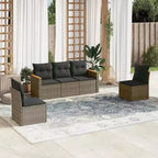 vidaXL Set Divani da Giardino 6 pz con Cuscini Beige in Polyrattan