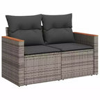 vidaXL Set Divani da Giardino 6 pz con Cuscini Beige in Polyrattan