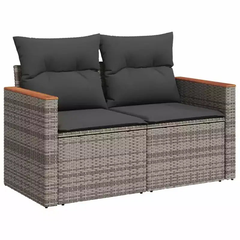 vidaXL Set Divani da Giardino 6 pz con Cuscini Beige in Polyrattan
