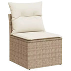 vidaXL Set Divani da Giardino 6 pz con Cuscini Beige in Polyrattan
