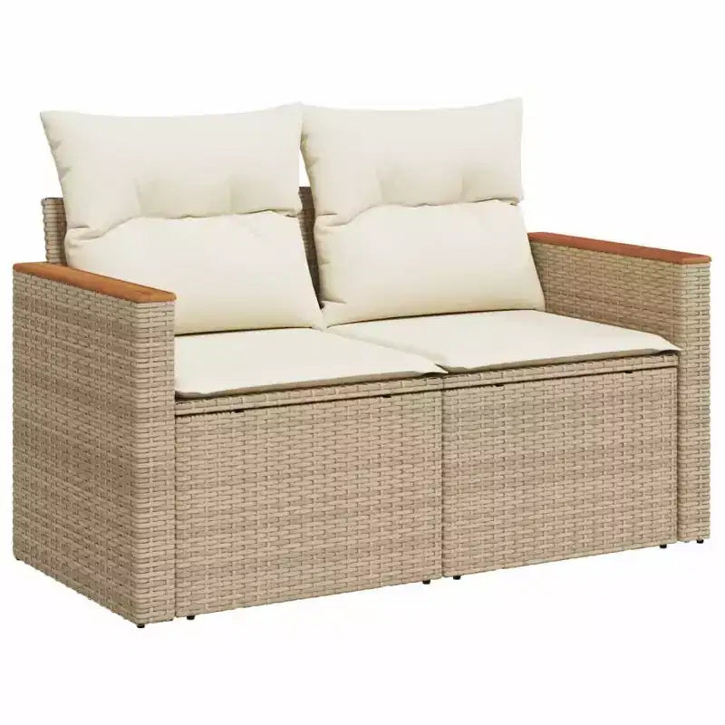 vidaXL Set Divani da Giardino 6 pz con Cuscini Beige in Polyrattan