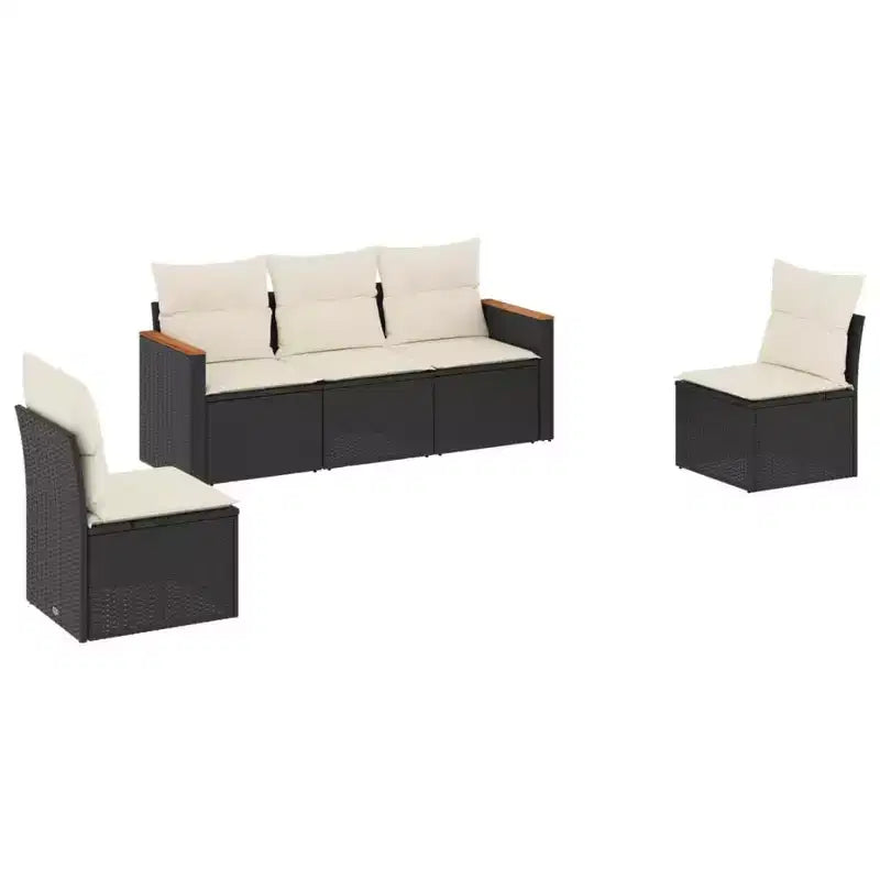 vidaXL Set Divani da Giardino 6 pz con Cuscini Beige in Polyrattan