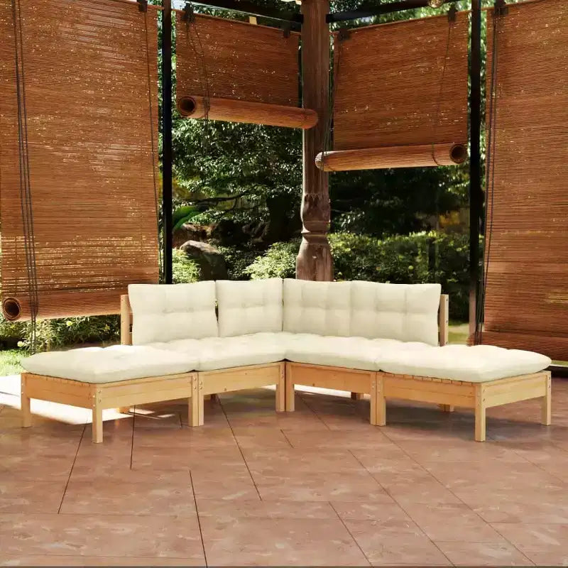 vidaXL Set Salotto da Giardino 5 Pezzi in Massello di Pino con Cuscini Colori Vari