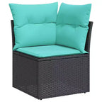 vidaXL Set Divani da Giardino con Cuscini e Tavolino Polyrattan