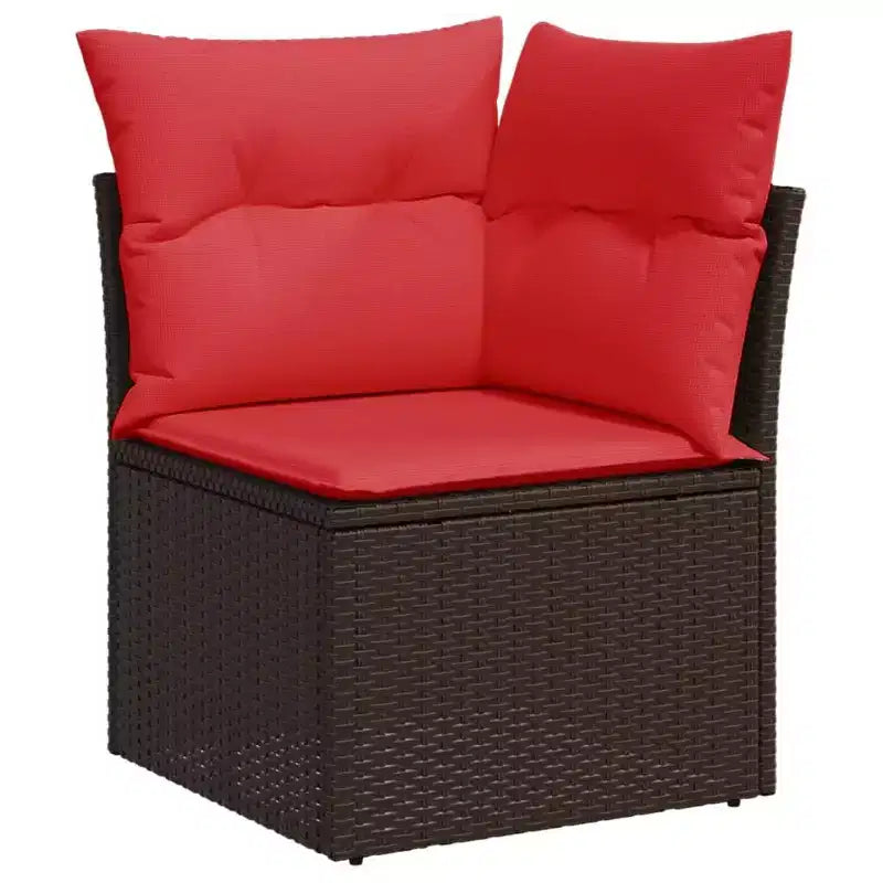 vidaXL Set Divani da Giardino con Cuscini e Tavolino Polyrattan
