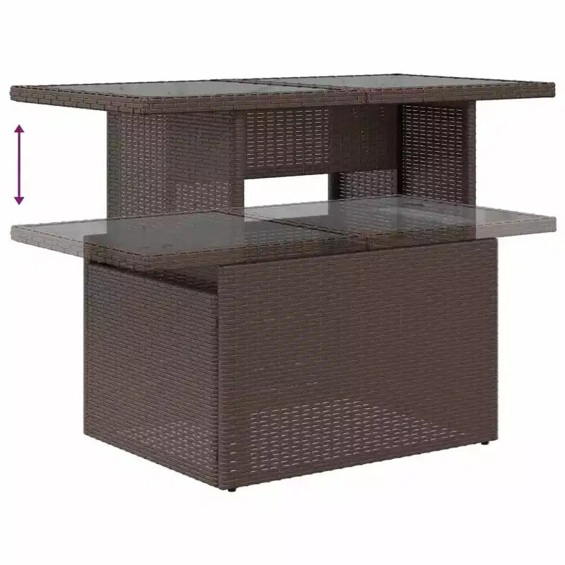 vidaXL Set Divani da Giardino con Cuscini e Tavolino Polyrattan
