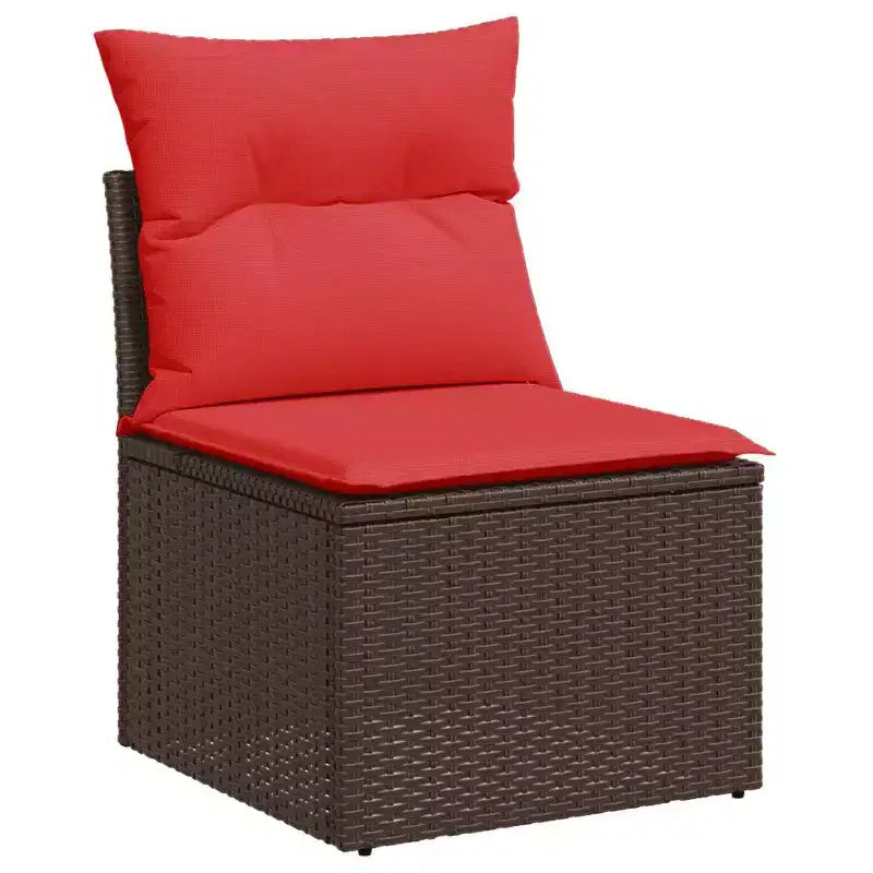 vidaXL Set Divani da Giardino con Cuscini e Tavolino Polyrattan