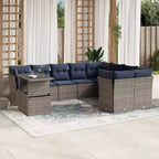 vidaXL Set Divani da Giardino con Cuscini e Tavolino Polyrattan