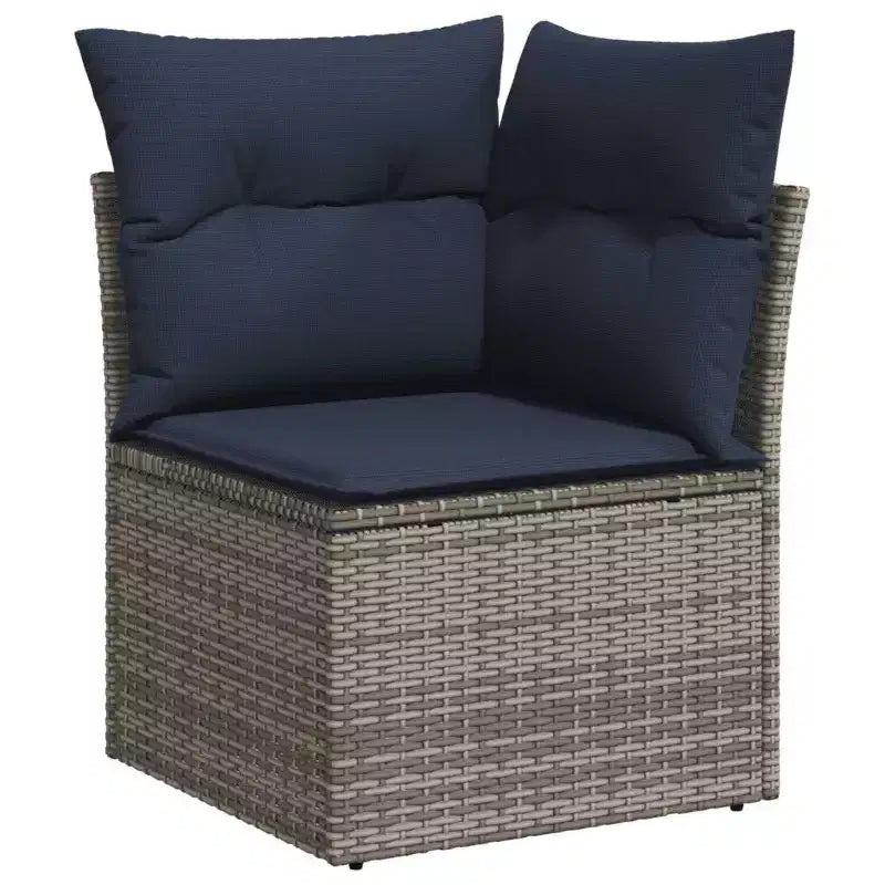 vidaXL Set Divani da Giardino con Cuscini e Tavolino Polyrattan