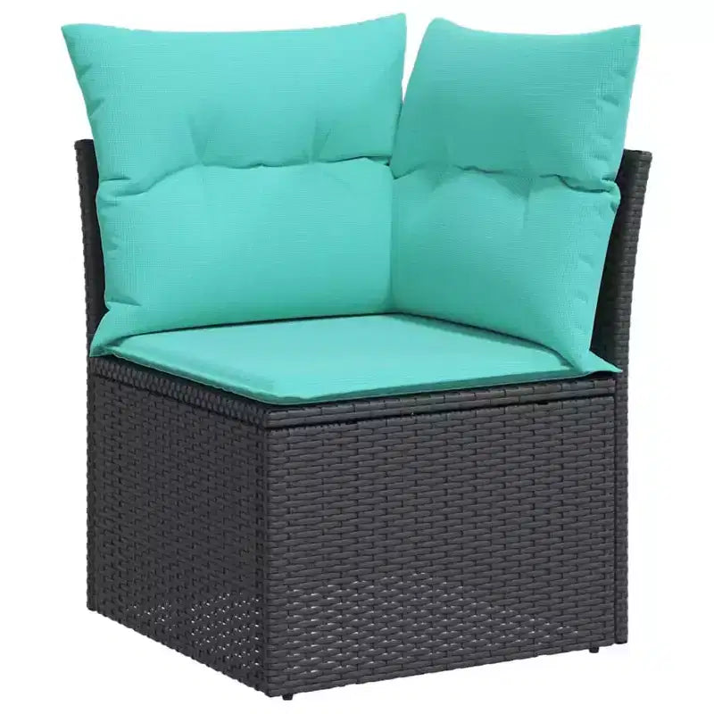 vidaXL Set Divani da Giardino con Cuscini e Tavolino Polyrattan