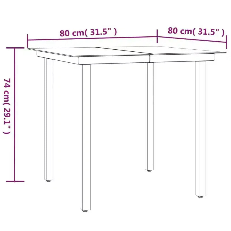 vidaXL Set da pranzo da esterni in rattan PE, 5 pezzi, 4 persone
