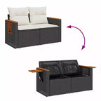 vidaXL Set divani da giardino in rattan PE Piedini regolabili