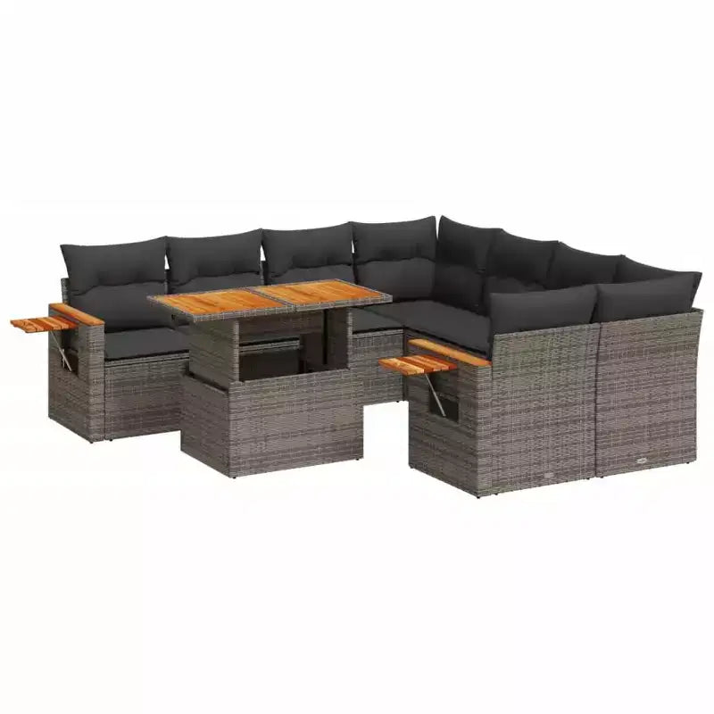 vidaXL Set divani da giardino in rattan PE Piedini regolabili