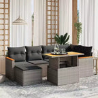Set Divani da Giardino vidaXL con Cuscini in Polirattan e Acacia
