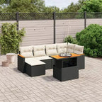 Set Divani da Giardino vidaXL con Cuscini in Polirattan e Acacia