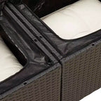 vidaXL Salotto da giardino in polyrattan con braccioli regolabili Standard