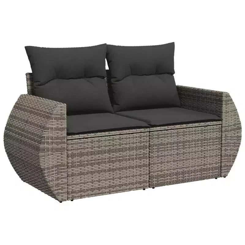 vidaXL Salotto da giardino in polyrattan con braccioli regolabili Standard