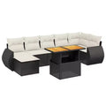 vidaXL Salotto da giardino in polyrattan con braccioli regolabili Standard