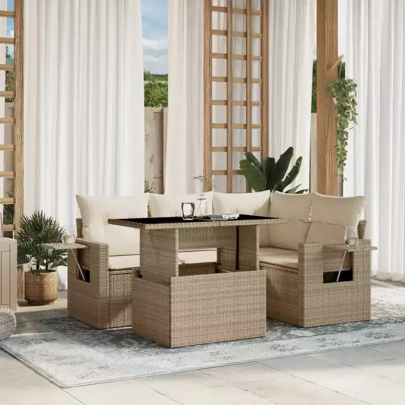 vidaXL Set Divani da Giardino Modulari con Cuscini - Mobili in Polyrattan