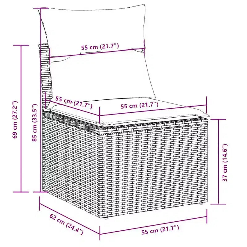 vidaXL Set Divani da Giardino Modulari con Cuscini - Mobili in Polyrattan