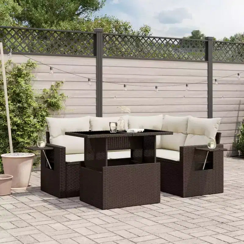 vidaXL Set Divani da Giardino Modulari con Cuscini - Mobili in Polyrattan