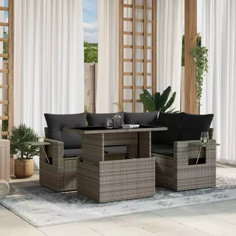 vidaXL Set Divani da Giardino Modulari con Cuscini - Mobili in Polyrattan