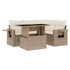 vidaXL Modular Patio Sofa Set with Cushions - Poly Rattan Furniture