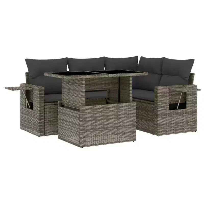 vidaXL Set Divani da Giardino Modulari con Cuscini - Mobili in Polyrattan