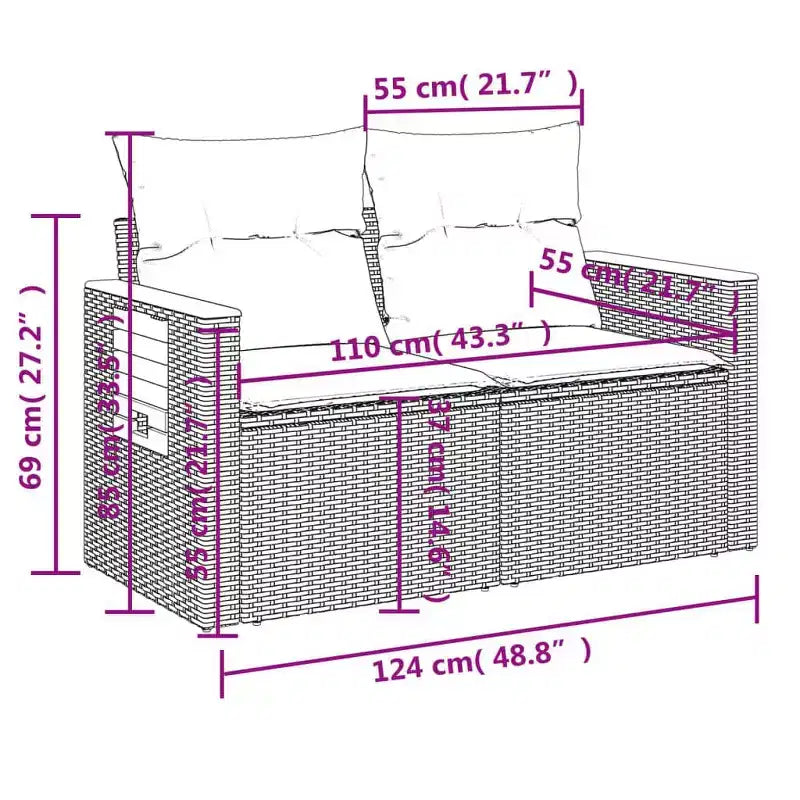 Set Divano da Esterno Contemporaneo vidaXL con Cuscini