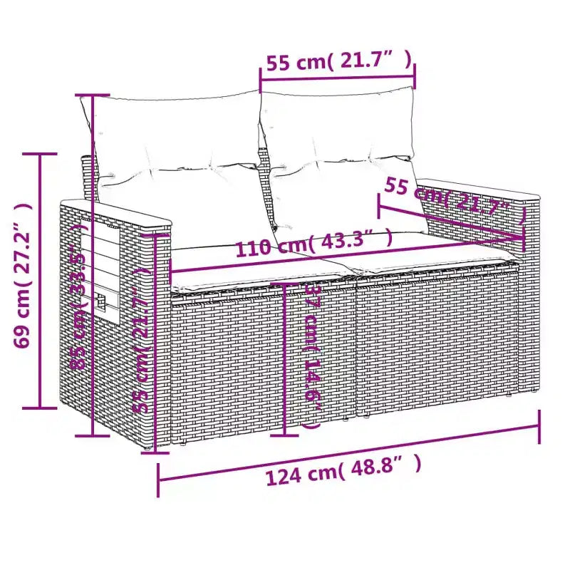 Set Divano da Esterno Contemporaneo vidaXL con Cuscini