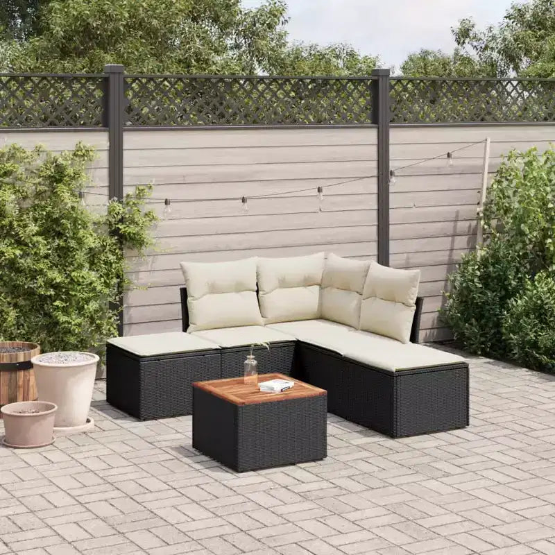 vidaXL Salotto da Giardino con Cuscini in Polyrattan