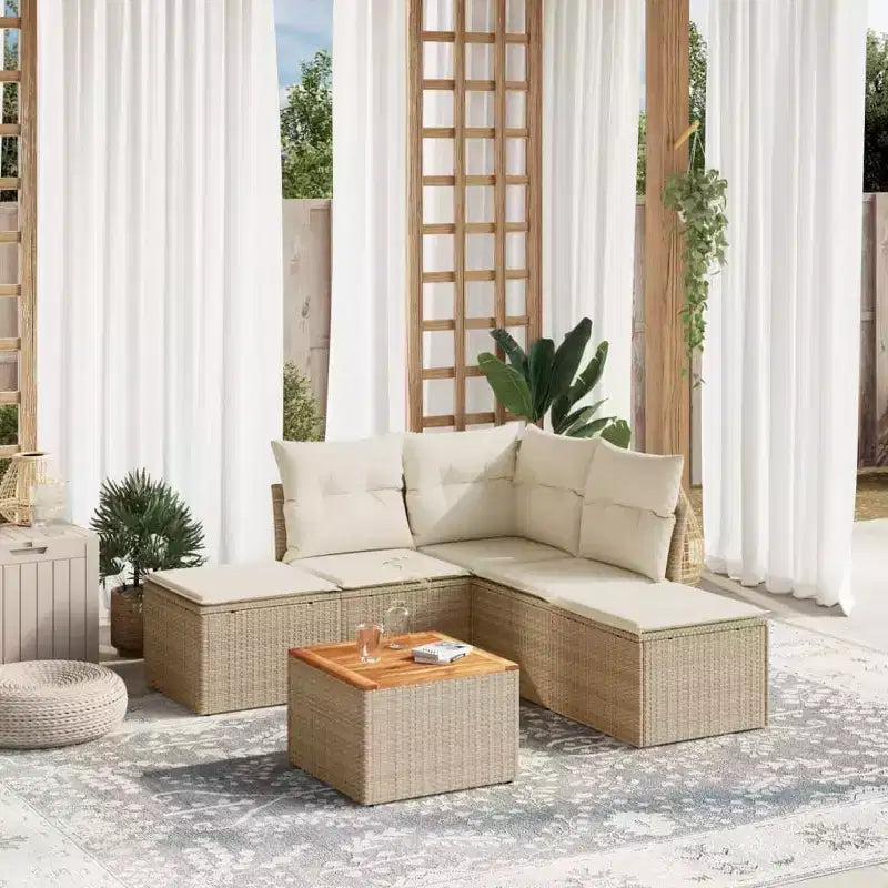 vidaXL Salotto da Giardino con Cuscini in Polyrattan