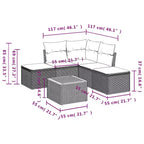 vidaXL Salotto da Giardino con Cuscini in Polyrattan