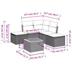 vidaXL Salotto da Giardino con Cuscini in Polyrattan